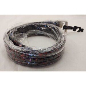 Red Black Studded Faux Leather Belt Marble Print Goth Alt Fashion Unisex Adjust